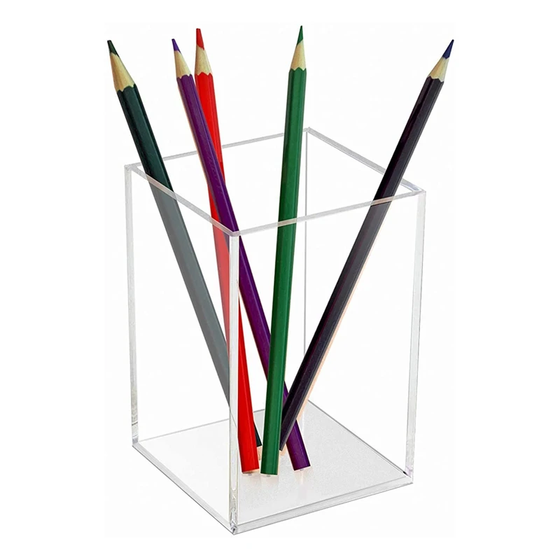 Imagem -04 - Acrílico Pen Holder Adequado para Mesa Bolsa de Armazenamento de Lápis Transparente Caixa de Armazenamento de Papelaria de Escritório