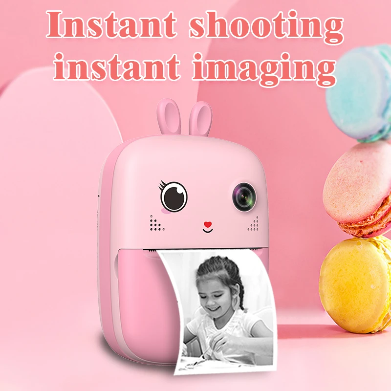 Giocattoli per bambini stampa istantanea fotocamera digitale bambini servizio di carta foto 1080p HD videocamere per regali ragazzi compleanno