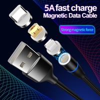 Strong Magnetic Charging Cable Micro USB Type C IOS 5A Fast Charge Magnet Suction Head 3 in 1 Cable For iPhone Huawei Samsung