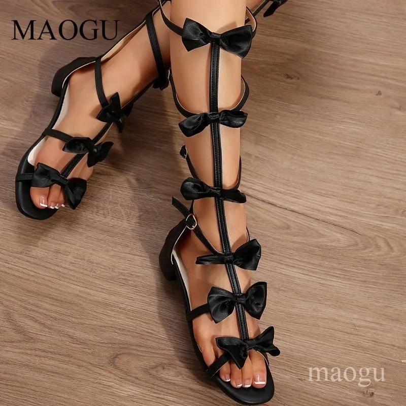 

Bowknot High-Top Straps Open Toe Gladiator Sandals Fashion Women's Sandals Summer Comfortable Size 35-43 Sandalias De Mujer