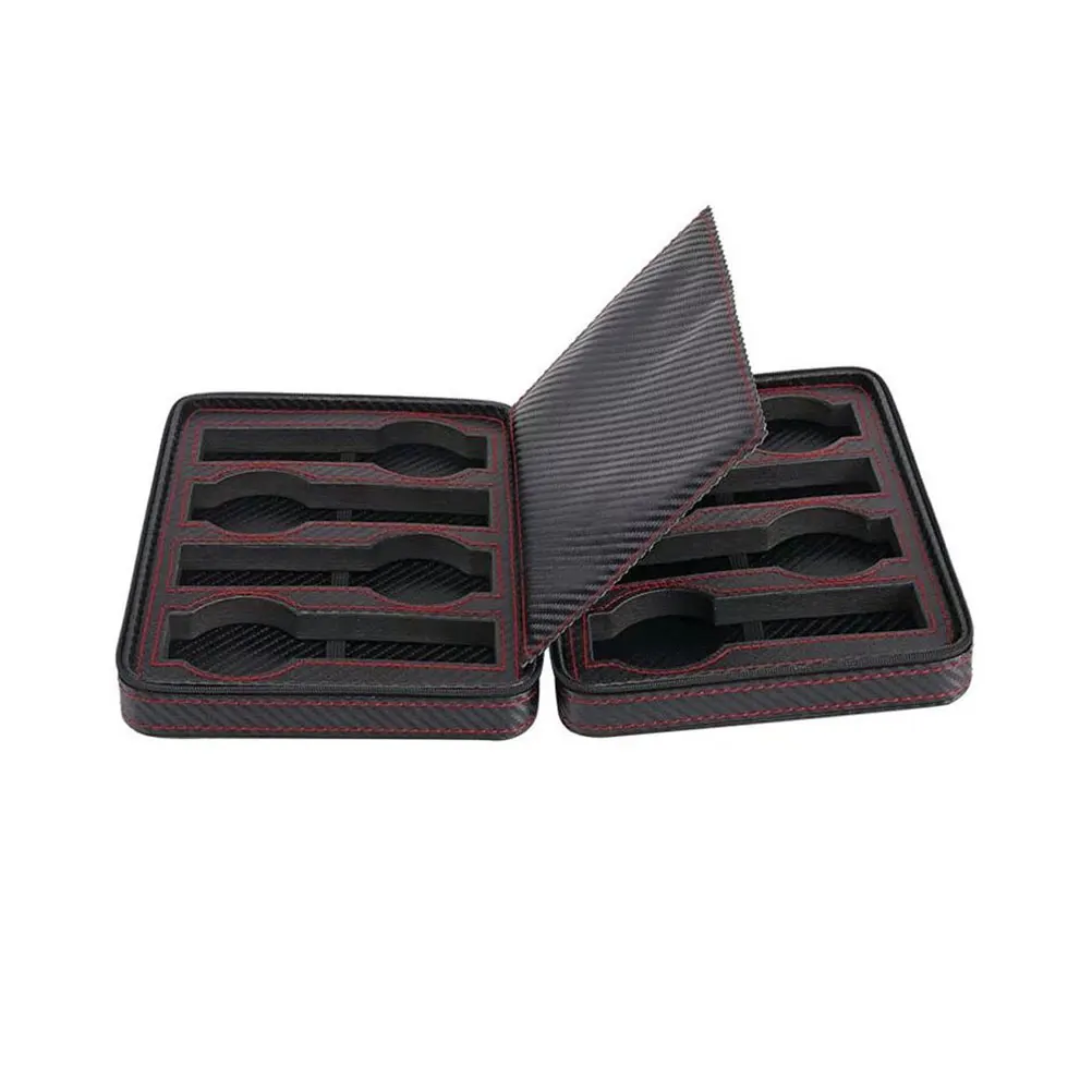 

1pc Watch Storage Bag 8 Slots Watch Storage Cases Portable Watch Storage Holder for Home Shop Black and Red