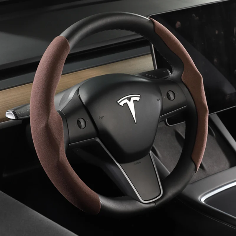 Tesla steering wheel cover model 3/Y Carbon Fiber Sweat-absorbing Special Steering Wheel 2023 Cars Accessories For Women's Car