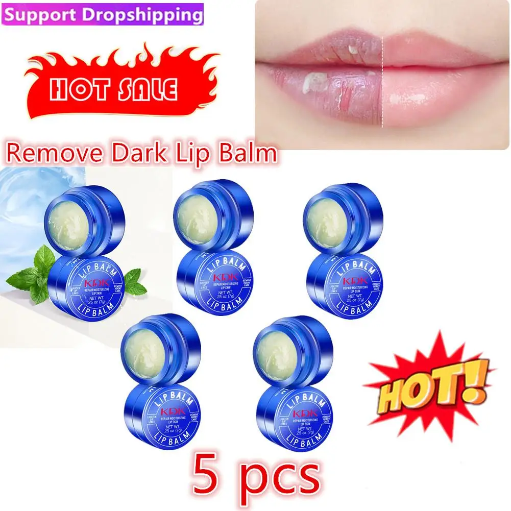 5pcs Remove Dark Lip Balm Lip LighteningSoft Pink And Luscious Lips Fast Remove Dark Lips 7g For Men And Women Exfoliating Clean