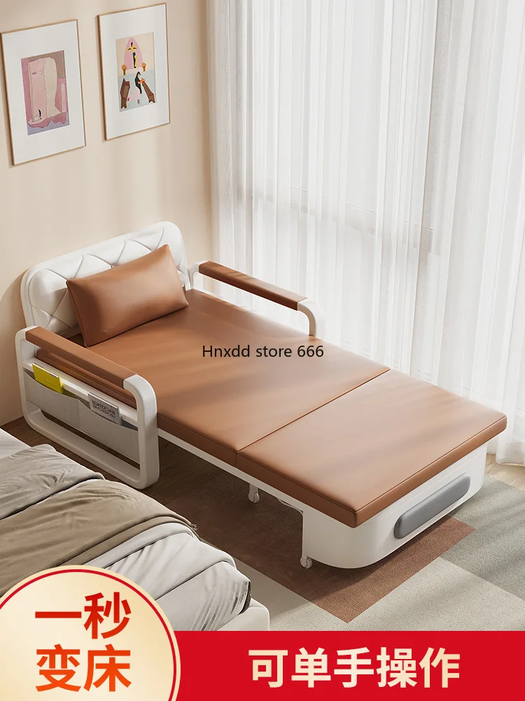 Small flat folding bed balcony multi-function retractable single bed