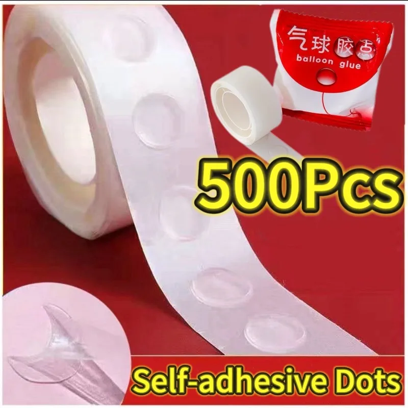 

1-30 рулонов, двусторонняя клейкая лента в горошек, прозрачная съемная клейкая лента для воздушных шаров, клей для рукоделия, декора для свадьбы, дня рождения