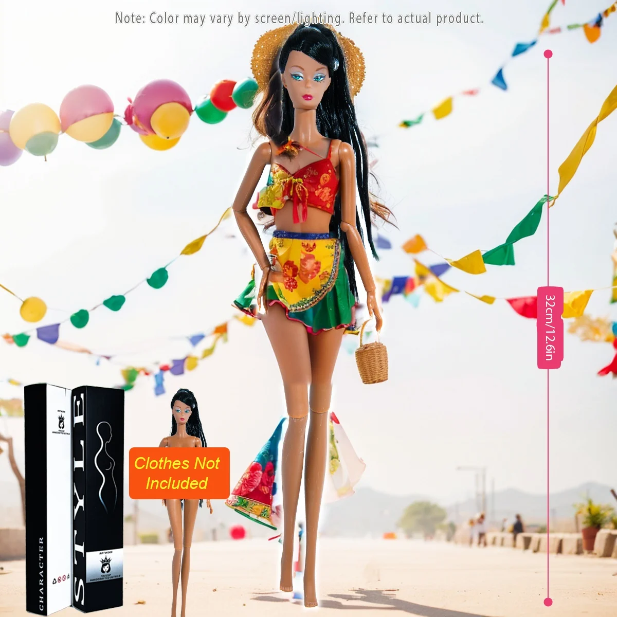 

12.6in 1/6 Collectible Figurine, Supermodel 12-Joint Articulated Doll With Realistic Makeup, BJD/MJD Professional-Grade