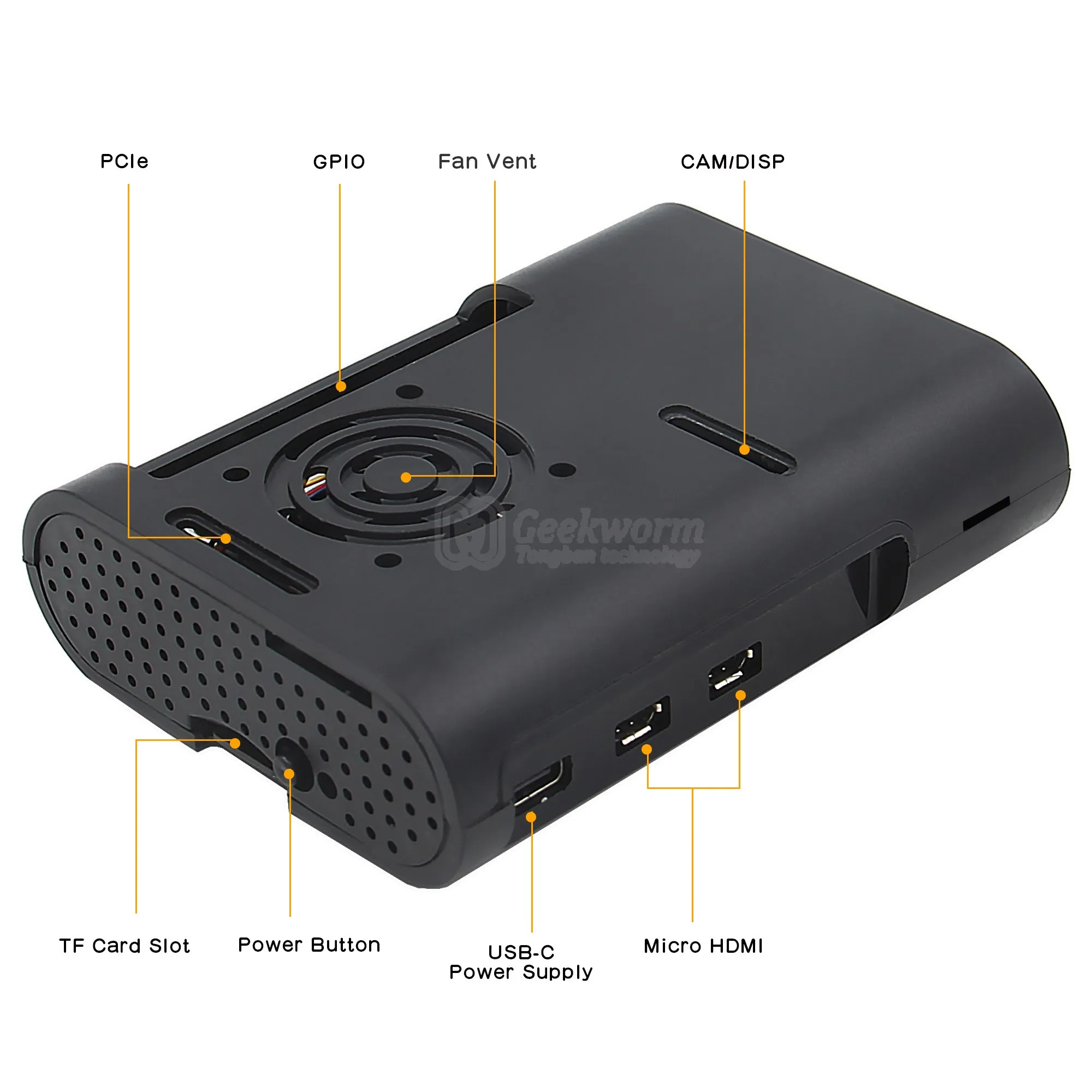 Raspberry Pi 5 Чехол | Корпус из АБС-пластика с активным охлаждением