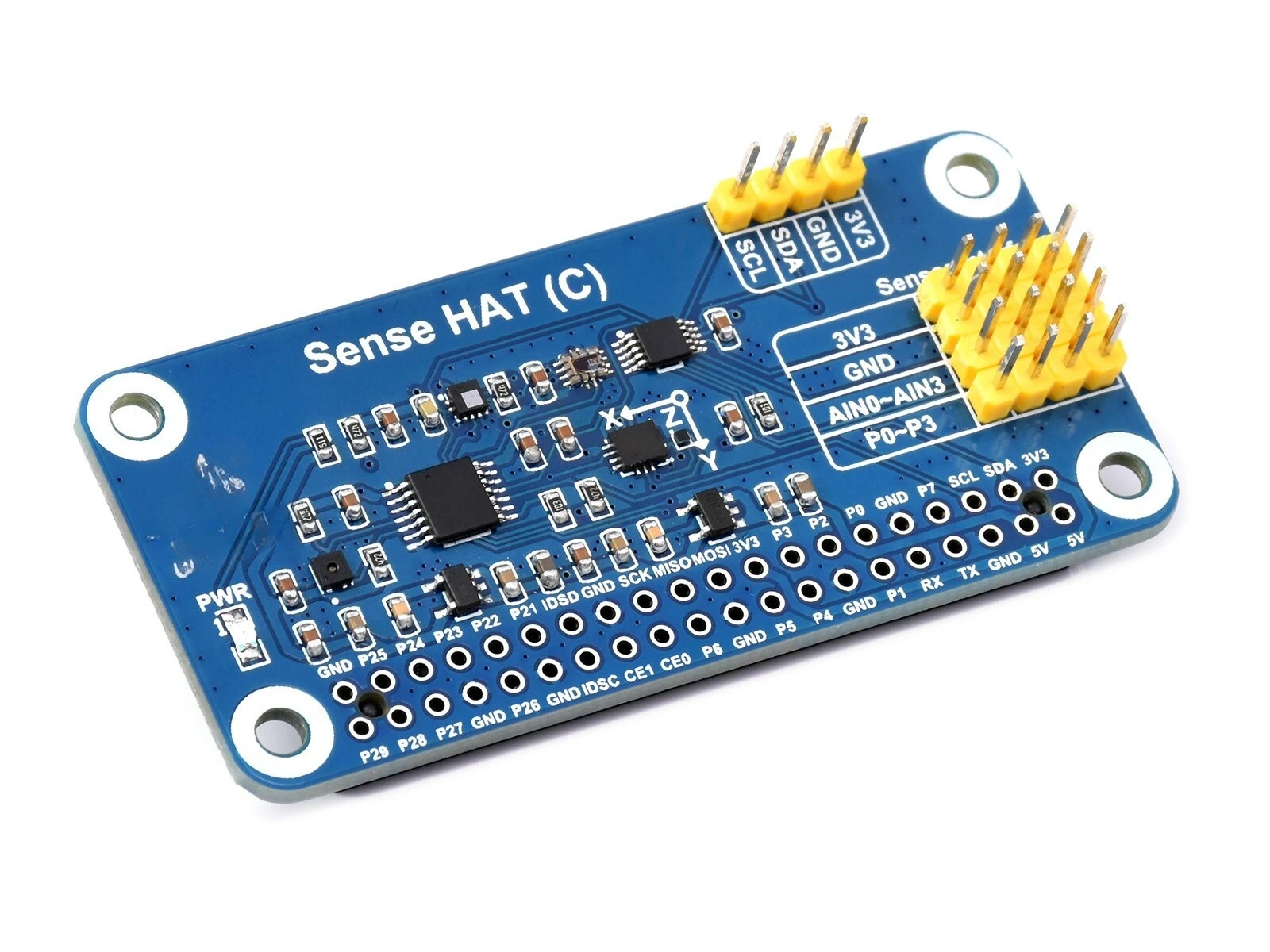 For Sense HAT (C) for Raspberry Pi, Onboard Multi Powerful Sensors