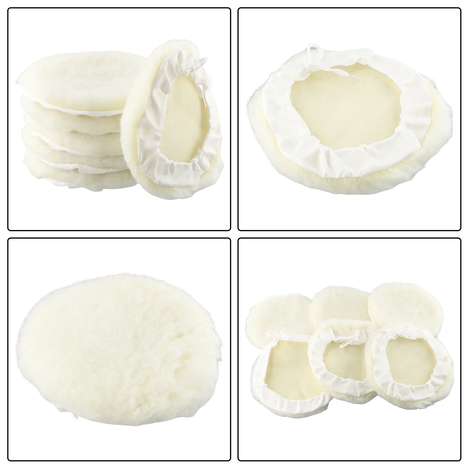 6 Pcs Buffing Pad 7inch Car Lambs Wool Bonnet Buffing Wheel Pad Buffer Polishing Polisher Pad Buffing Waxing Foam Pad Buffer Set