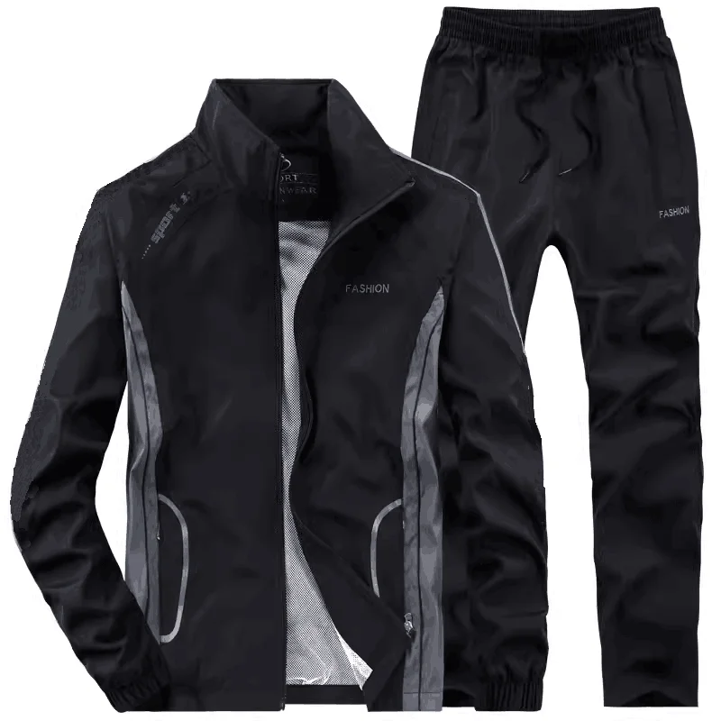 Men\'s Casual Basketball Tracksuit Running Jogging Athletic Sports Set Fitness 2 Pieces Jacket + Sweatpants Football Track Suits