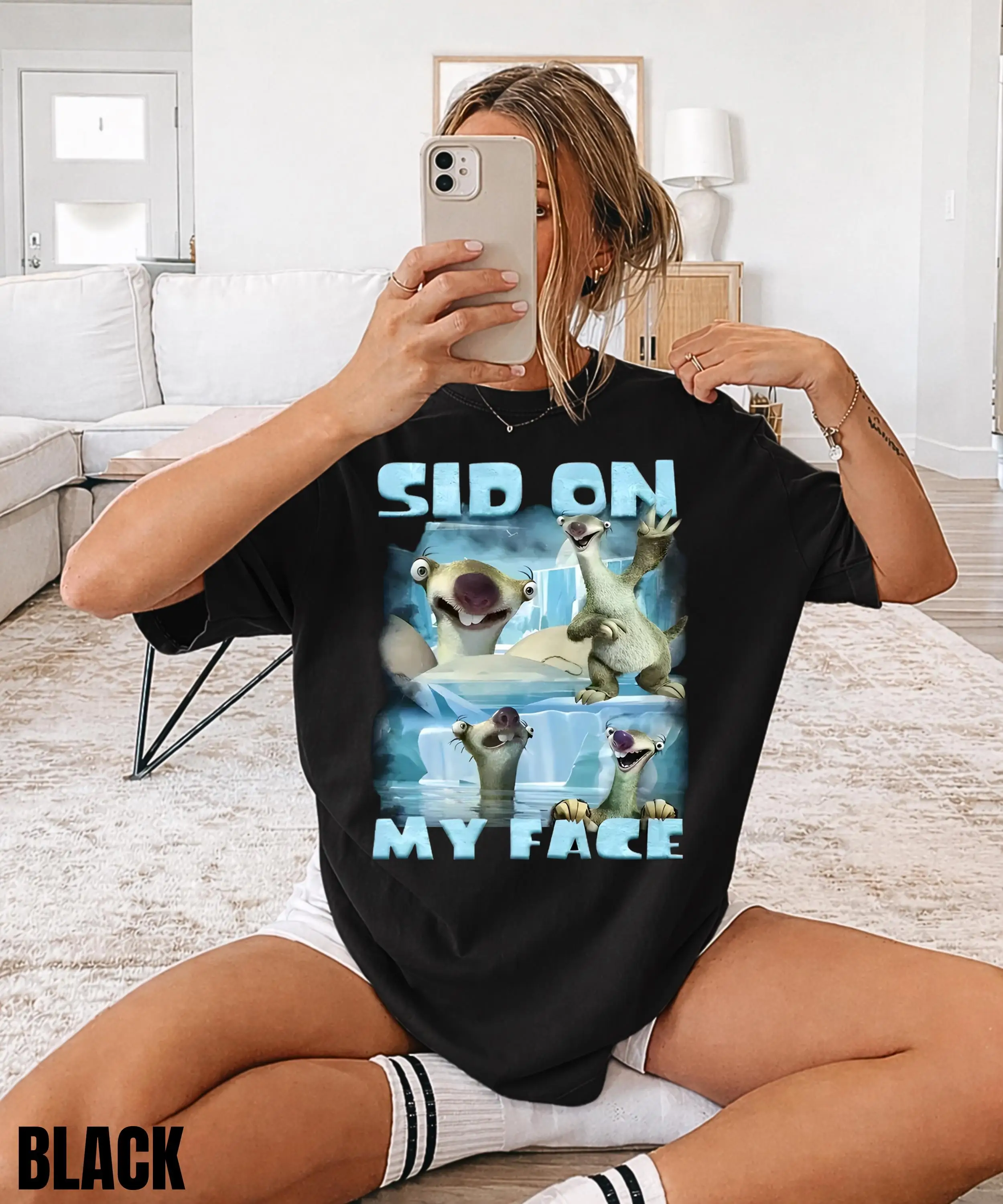 Sid on My Face Meme T-Shirt Funny Ice Age Shirt Edgy Meme Graphic Tee Cursed Meme Shirt,Sarcastic Offensive Humor Shirt
