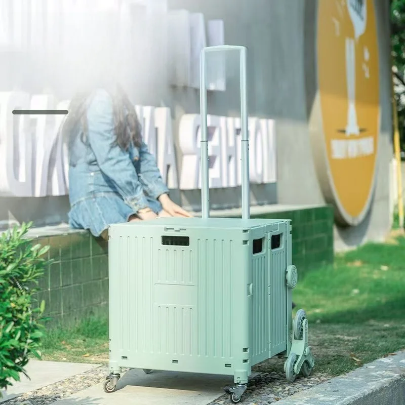 portable-folding-shopping-cart-vegetable-buying-pull-car-camping-trailer-household-pull-rod-stall-small-push-cart