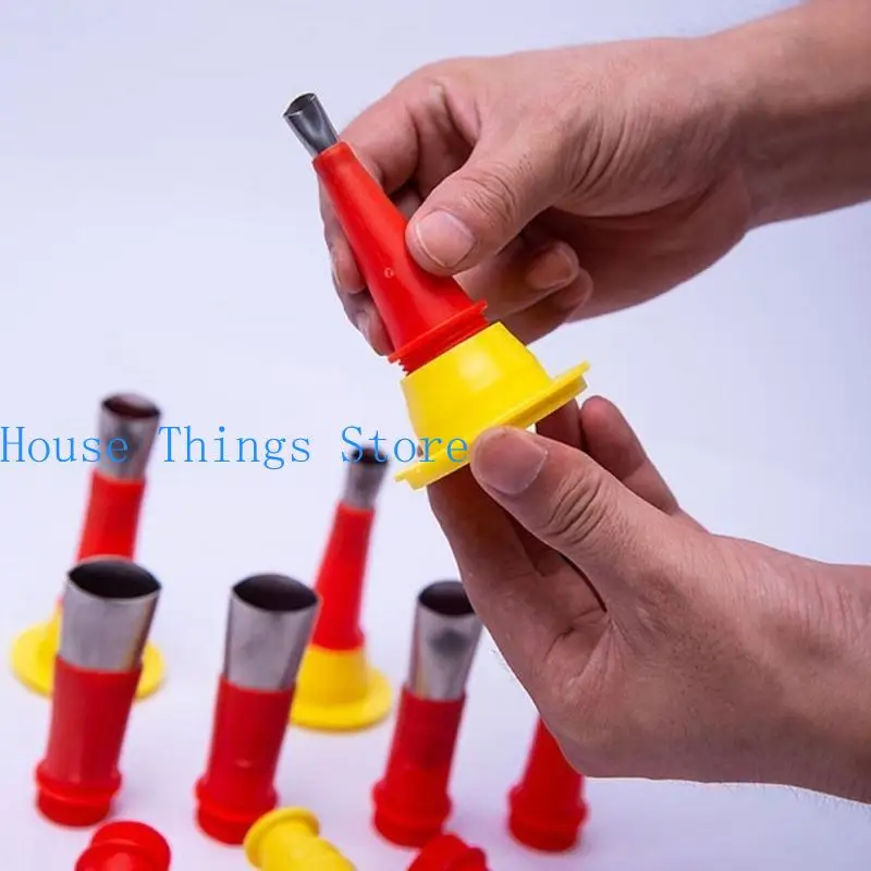

652F Reusable Caulking Nozzles Tip with Base Stainless Steel Sealant Nozzle Applicators Caulk Nozzle Easy to Use