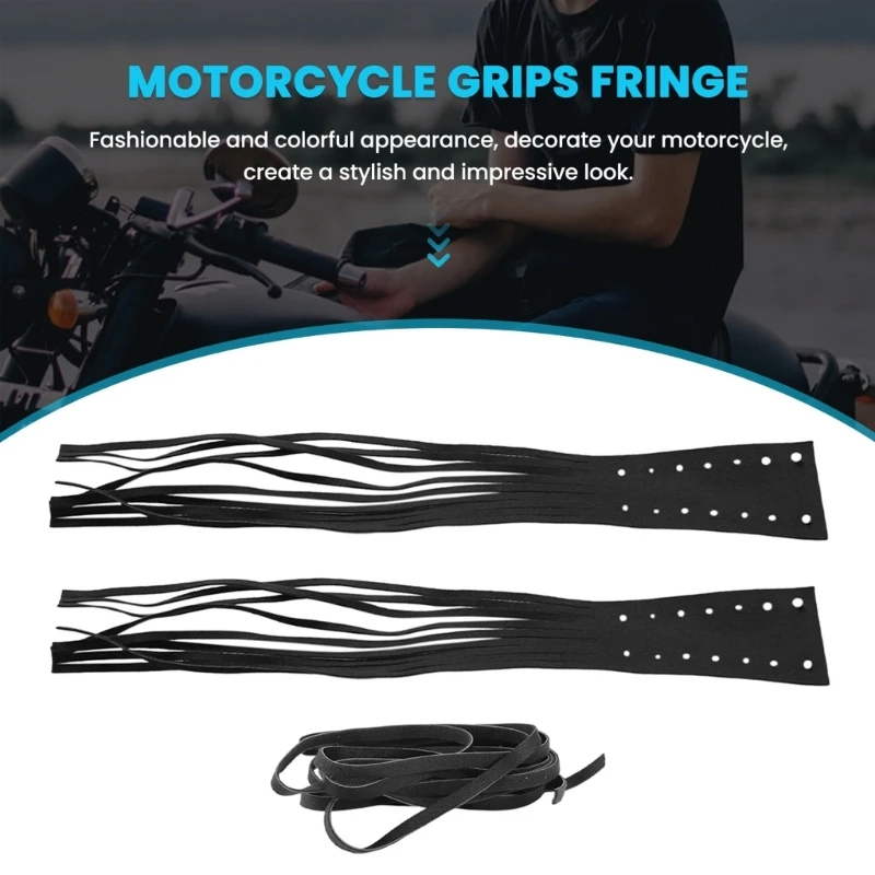 Motorcycle Brake Lever Covers PU Clutch Fringe Long Tassels for CruiserChopper Dropship