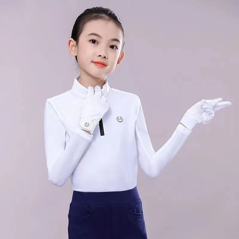 Kids Horse Riding Clothes Set Equestrian Riding Pants T-Shirt Breeches Sport Suits Kids Riding Leggings Shirts Tops Matching