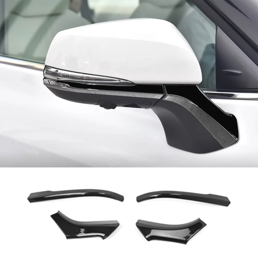 

Глянцевый черный боковой вид на дверь, зеркало, накладка, молдинговые наклейки для Toyota Highlander 2019-2025 годов, аксессуары