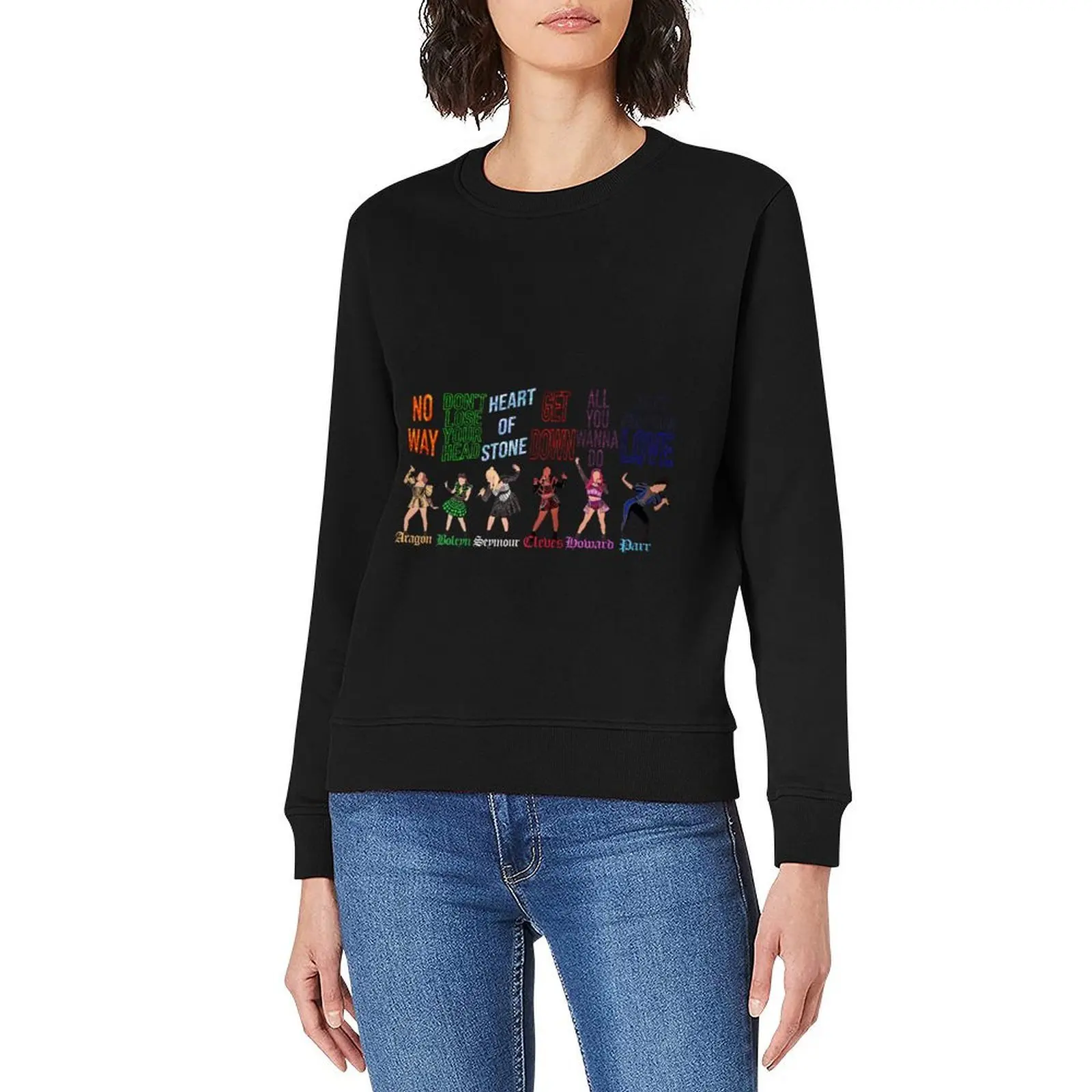 เสื้อสเวตเชิ้ตสไตล์เรโทร Six The Musical ชุดลำลองฤดูใบไม้ร่วงสไตล์เกาหลี ชุดวอร์มผู้ชาย เสื้อสเวตเชิ้ตสำหรับผู้ชาย