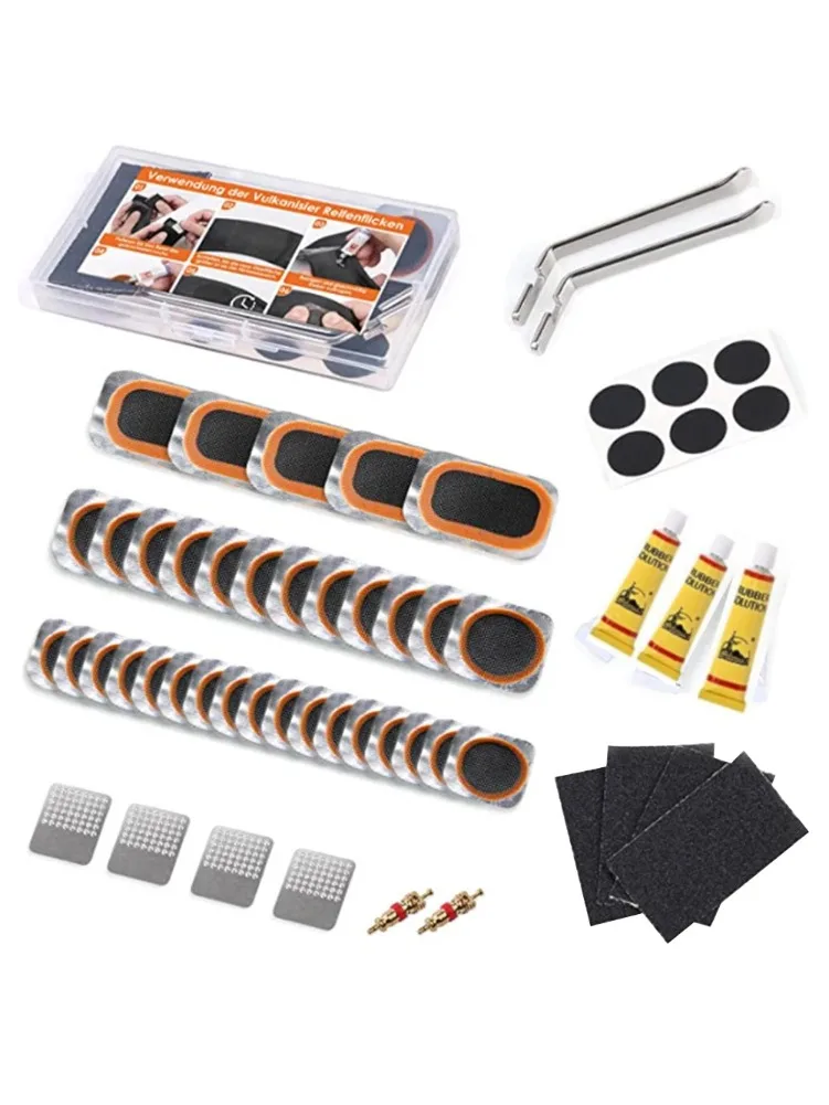 AliExpress NONE Bike Tire Repair Kit with Vulcanizing Glue & Patches - Bicycle Tube Puncture Set for Mountain/Road Cycling