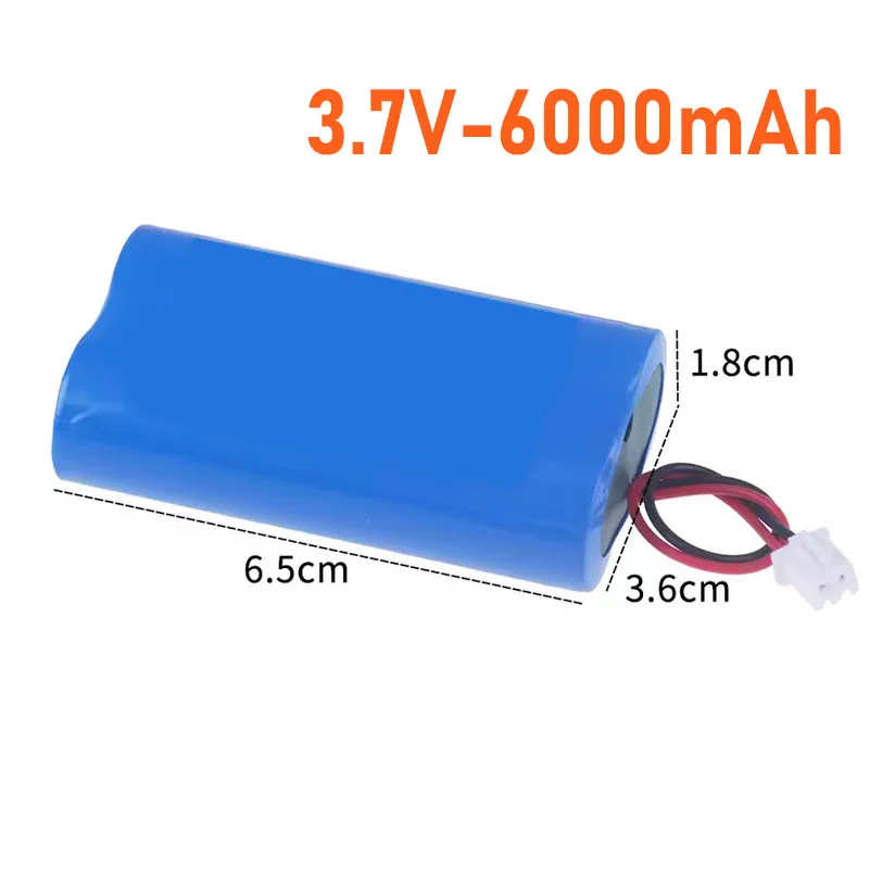 بطارية ليثيوم 3.7 فولت 18650 مع XH2.54-2P التوصيل 3000/6000/12000 مللي أمبير بطارية قابلة للشحن لصيد الأسماك مصباح ليد سمّاعات بلوتوث