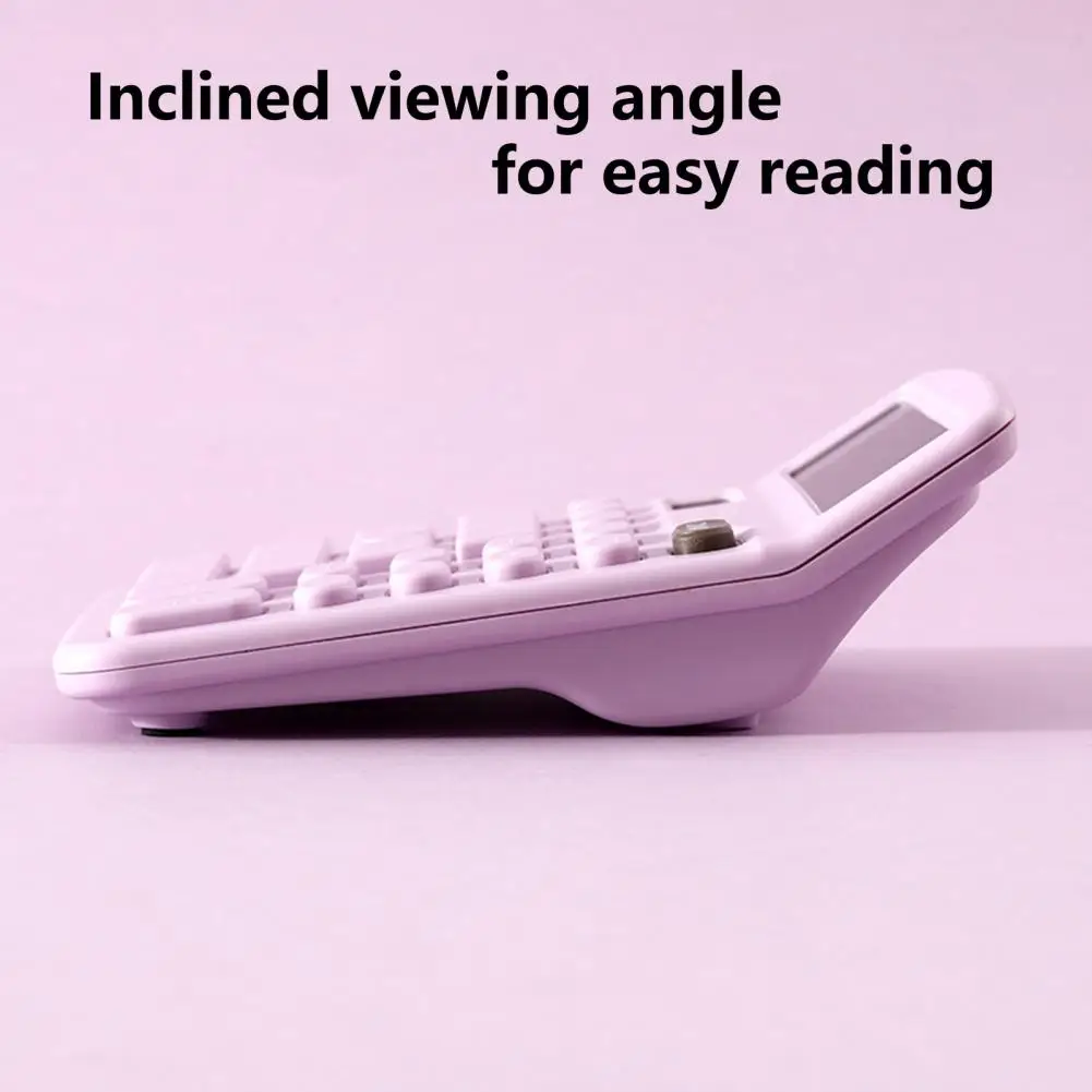 12 Digits Electronic Calculator Desktop Big Calculator LCD Display Screen Solar Battery Dual Power For School Home Calculator