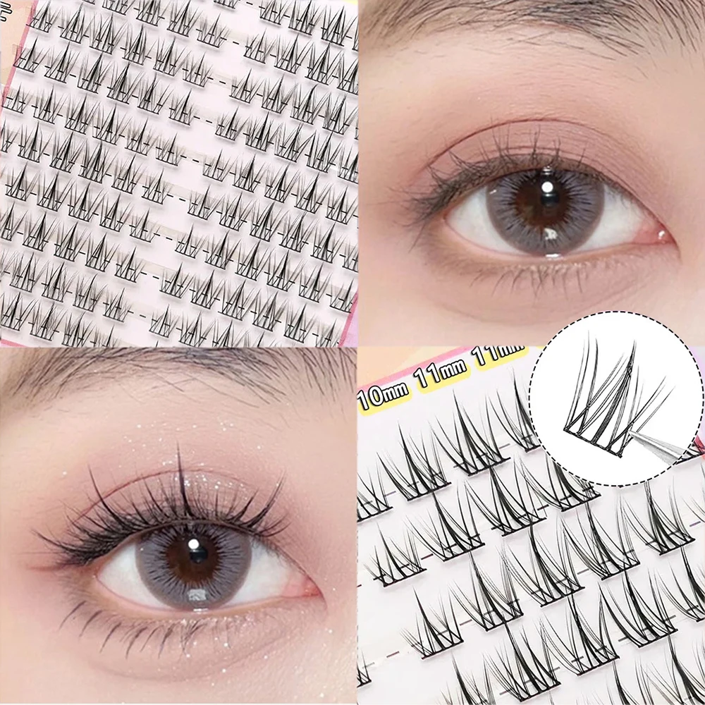 10 Rows(120pcs) TYH Mink Eyelashes 9-11mm Mixed manga lashes Extension Natural Cluster lashes Daily makeup