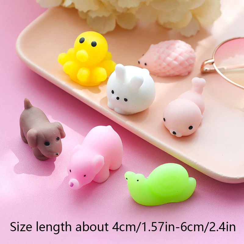 2/5/10Pcs Mini Pinch Animal Squishy Toy Squeeze Ball Toys Fidget Toys Pinch Kneading Toy Stress Reliever Toys Kid Party Favor