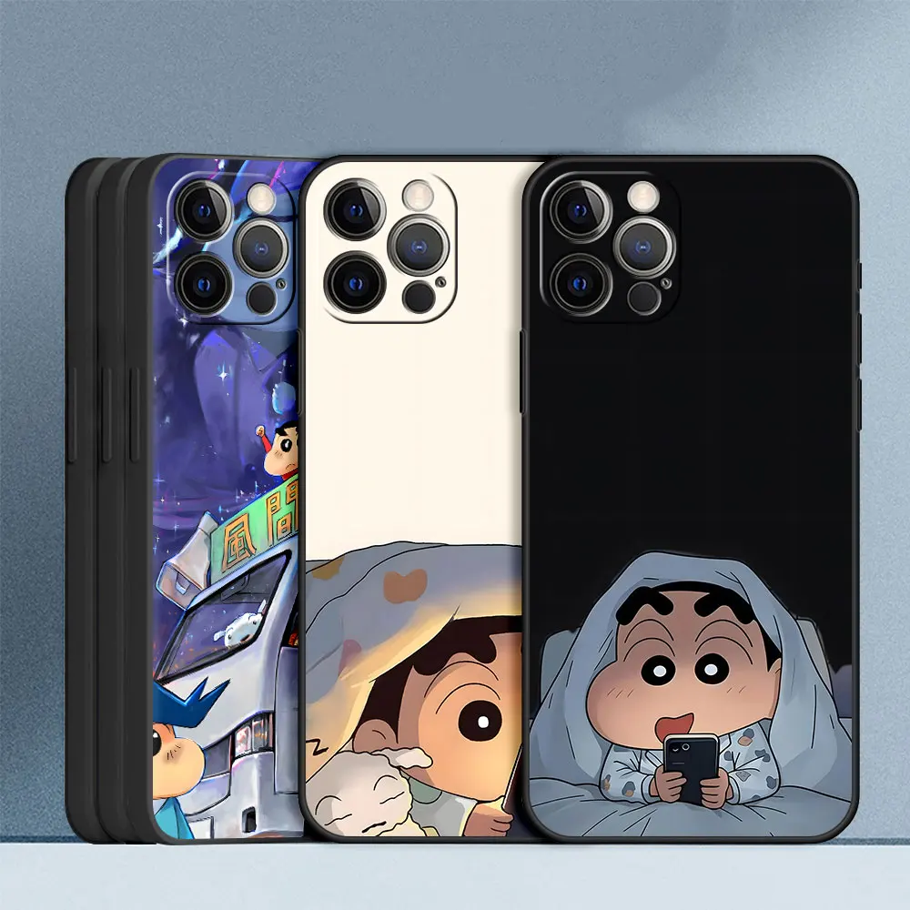 Black Soft Case For Xiaomi 17T 15T 14T 13T 10T Mi 11 Lite 5G NE 11T Pro Cover TPU Mobile Phone Coque Cartoon Crayon Shin Chan view 3