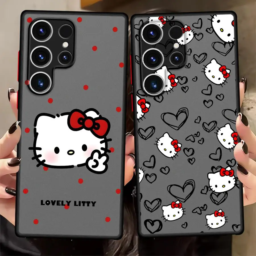Case for Samsung Galaxy S26 S24 Plus S21 S22 S25 Ultra S23 FE Note 20 Ultra 10 S20 Phone Cover Sanrio Hello Kitty