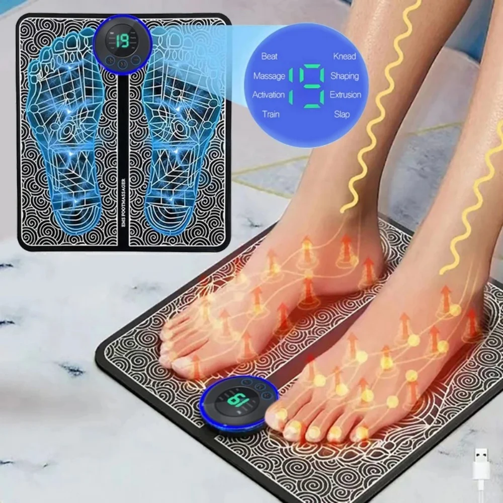Electric Foot Muscle Massage Pad USB Charging Sole Massage Tools Convenient Fast Suitable For Home Family Outdoor Travel Relax