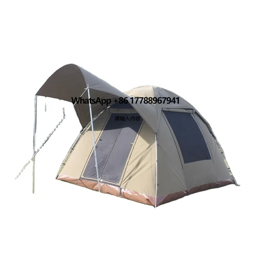 

Glamping Tent Luxury Canvas Dome Canvas Tent Outdoor Camping Family Tent With Awning