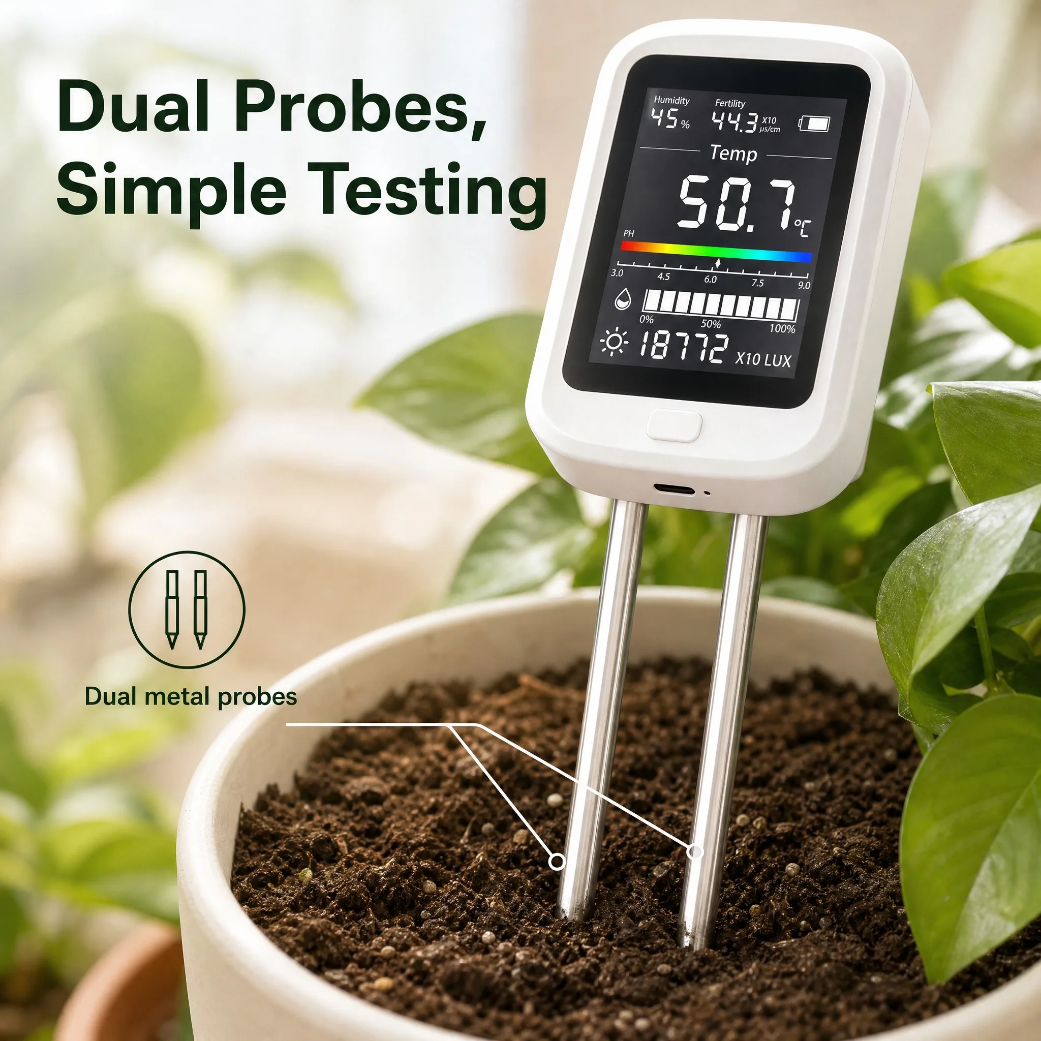 6-in-1 토양 테스터 섭씨 스케일 디지털 PH 측정 - Ph Ec Meter Hydroponic 리뷰 및 가격