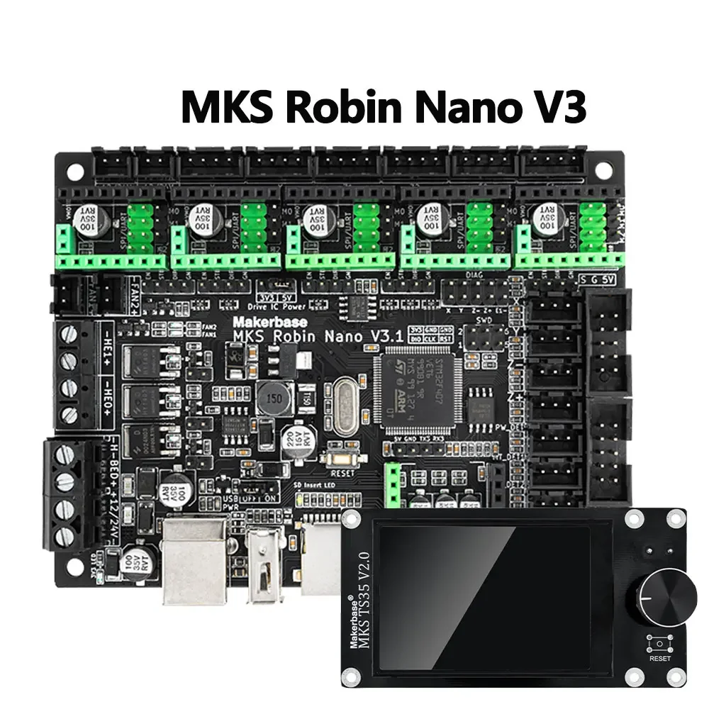 

Makerbase Mks Robin NanoV3.1 Eagle 32-битная панель управления TMC2209 привод двигателя WIFI TS35 3D сенсорный экран Запчасть для 3D-принтера материнская плата