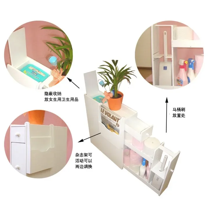Japanese-style toilet side cabinet toilet cabinet toilet locker paper towel storage small apartment narrow side cabinet image 4