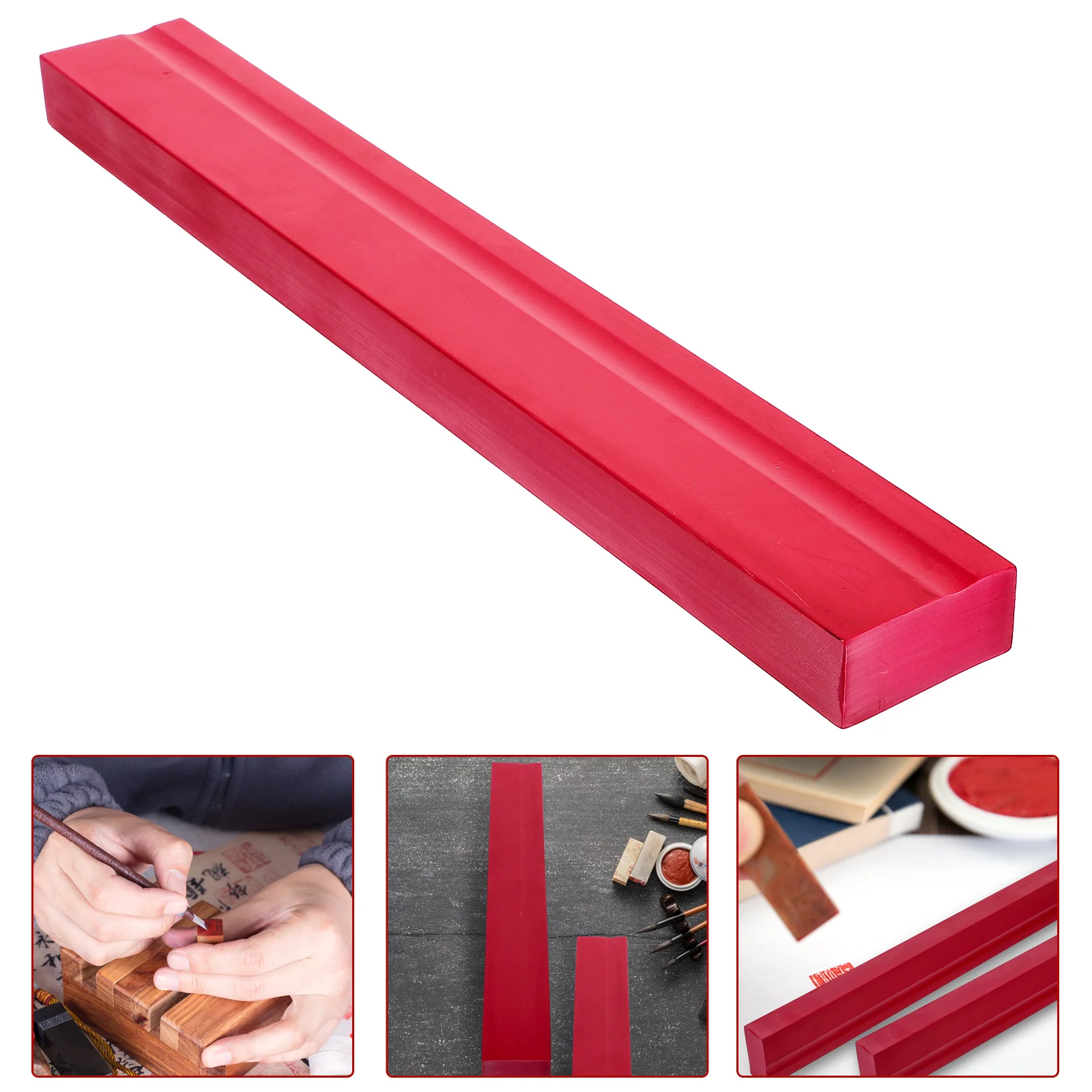 Seal Red Plastic Slotted Stamp Postage Stamps Making Supplies Unfinished Block Carving Rubber Material