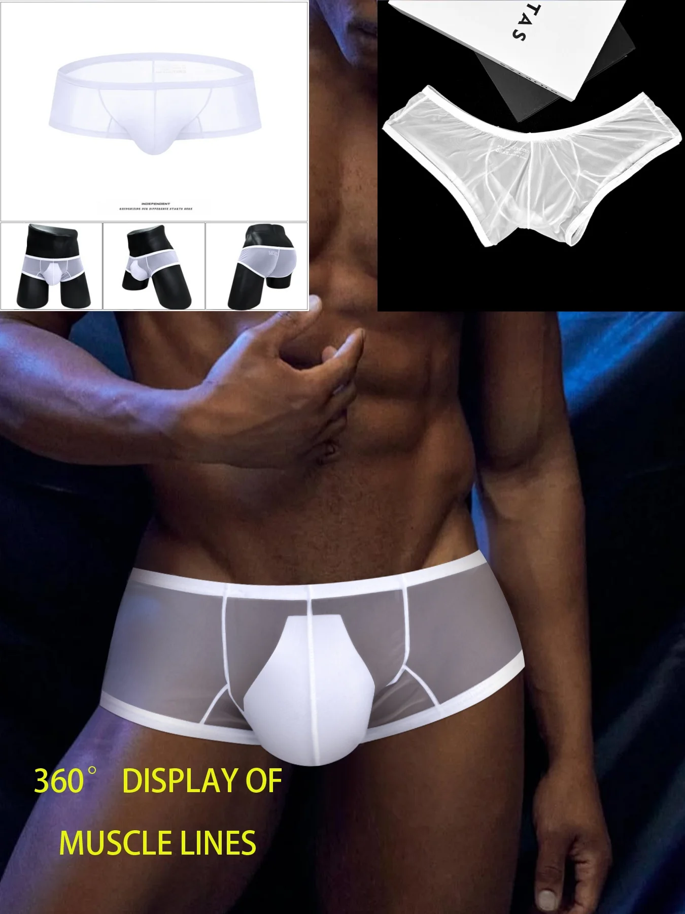 Men's Ice Silk Triangle Underwear - Sexy Sheer & Ultra Thin Low-Rise Briefs, Breathable Quick-Dry High Elastic Sports Underpants