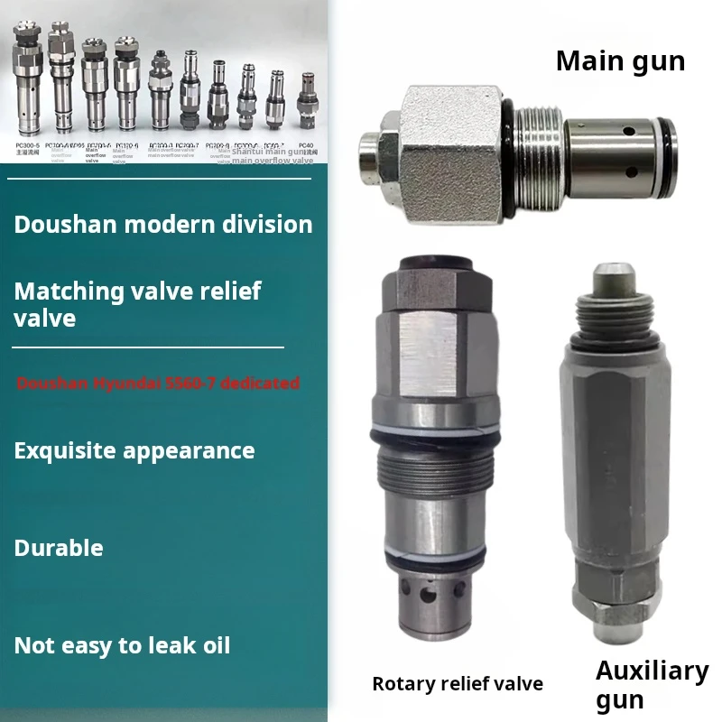 

For Hyundai R R60-7Doosan dx daewoo dh DH55 60-7 Fish fillet main gun auxiliary gun Rotary relief valve Excavator Parts