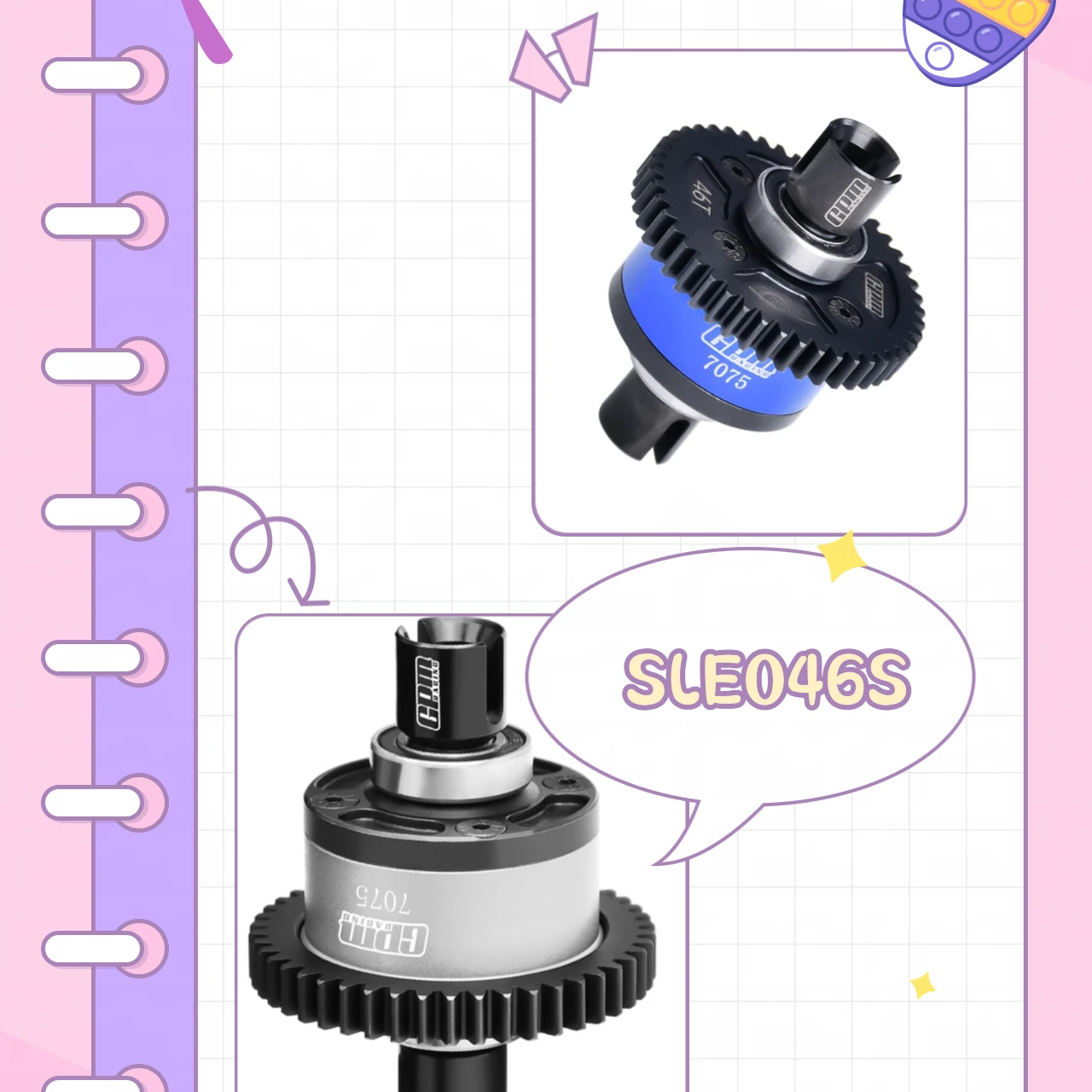 

Сталь 20Crmnti + 7075, сплав 46T, центральный полный дифференциал для TRAXXAS 1/8 SLEDGE