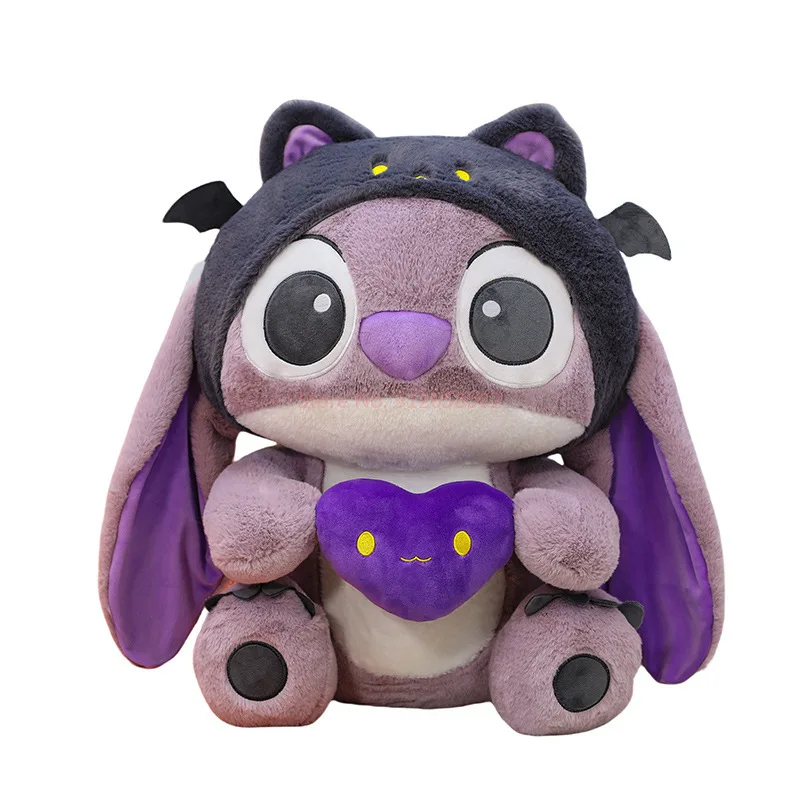 Disney's nieuwe paarse demon cartoon Stitch knuffel schattig en hart knuffelen Stitch knuffel decoratie ornament kerstcadeau