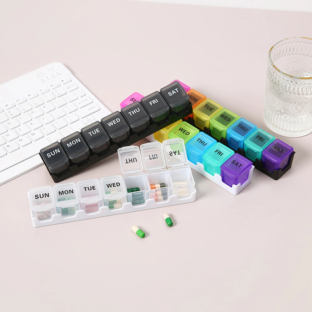 Weekly 7 Compartments Pill Holder, Moisture Proof Independent Storage Box, Portable Supplement Capsule Organizer For Daily