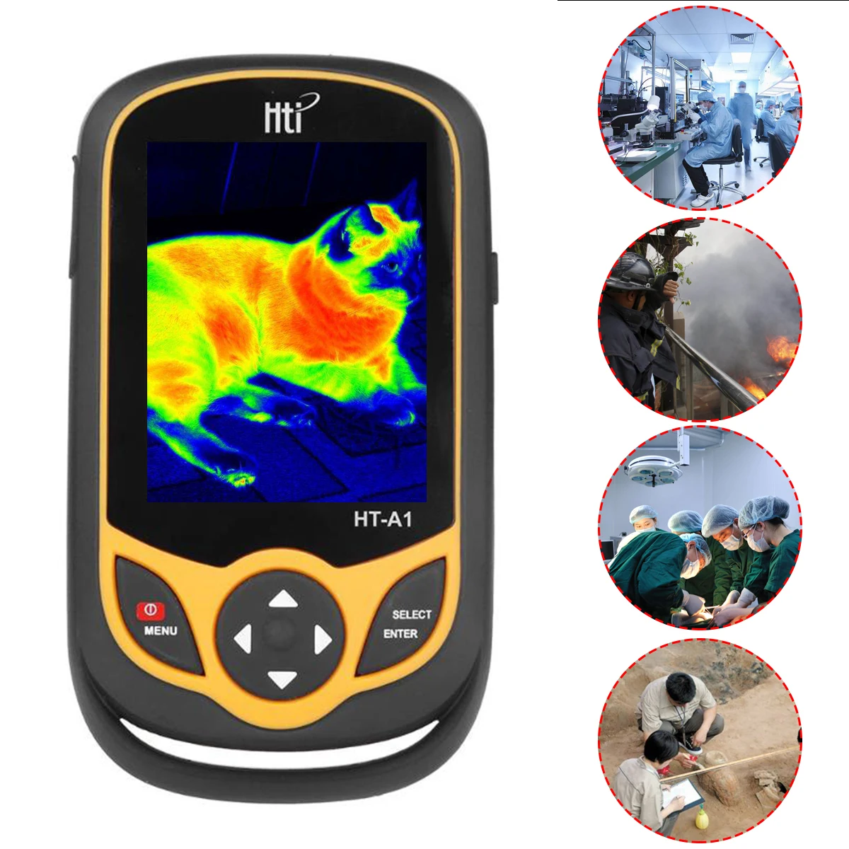 Bolso Thermal Imager Detector de Câmera Medidor de Temperatura Ferramentas de Medição Tela Tft Hunt Novo 3.2 Ht-a1 Ht-a2