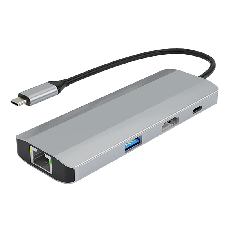 

9 в 1 USB 3.0 Тип C USB C-концентратор для ПК, ноутбука Mac Pro Apple Pro с совместимой RJ45 PD TF-картой Audio 3,5 мм