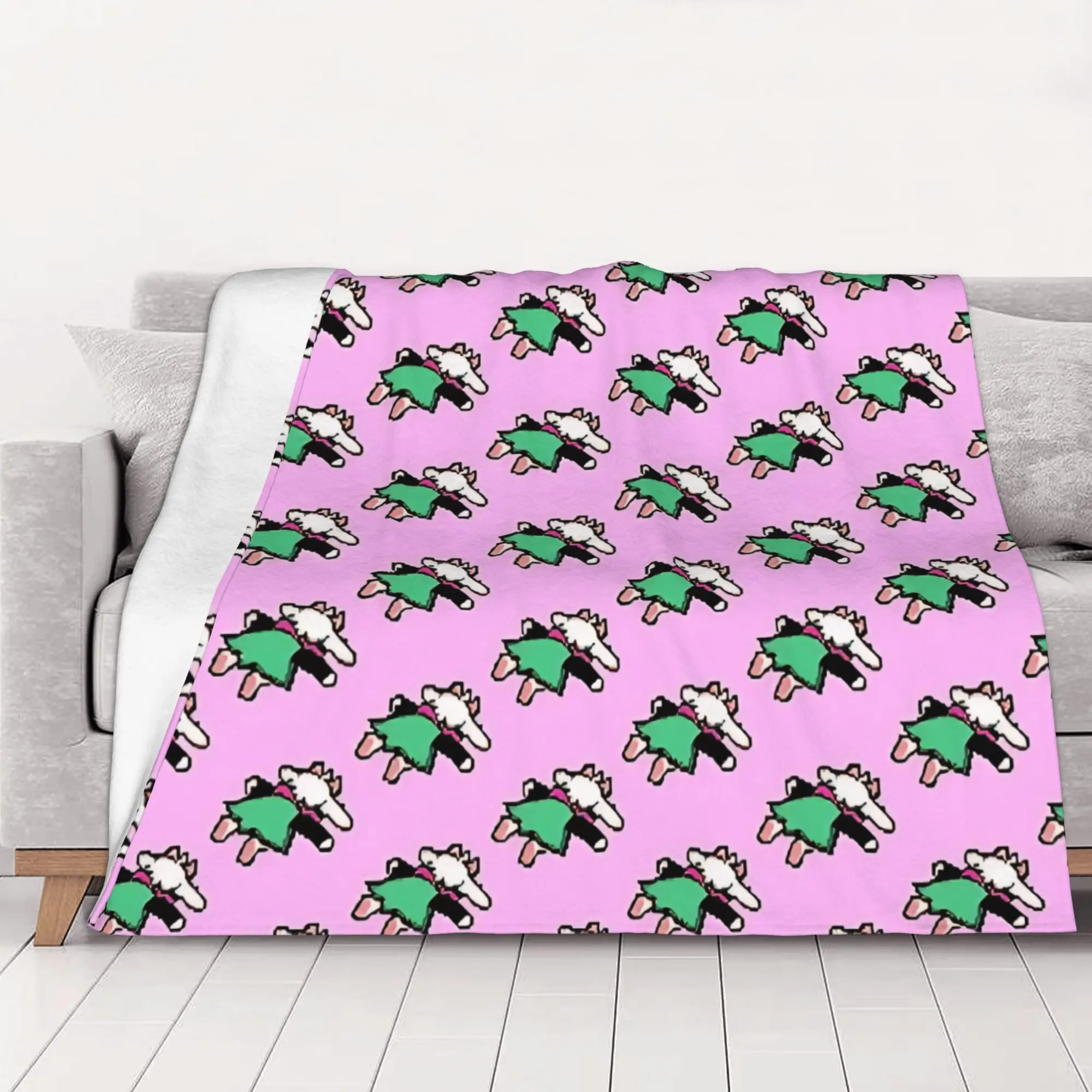 1PC Home Cutecore Vintage Robot Deltarune Blanket Super Cosy Plush Home Living Room Sofa Halloween