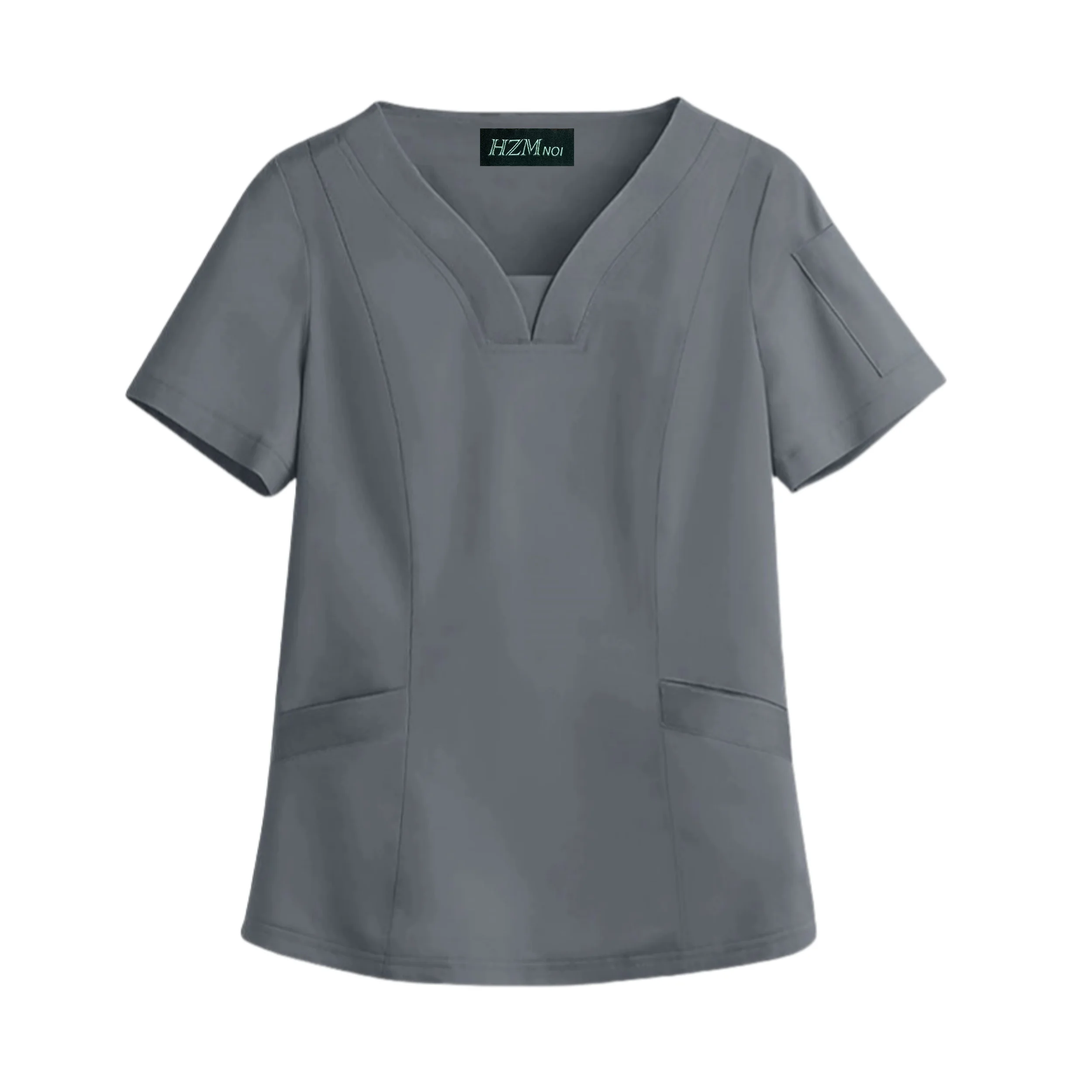 Uniforme elástico de LICRA para salón de belleza para mujer, Tops ajustados a la moda, ropa exfoliante en general de laboratorio, accesorios de enfermera, Verano