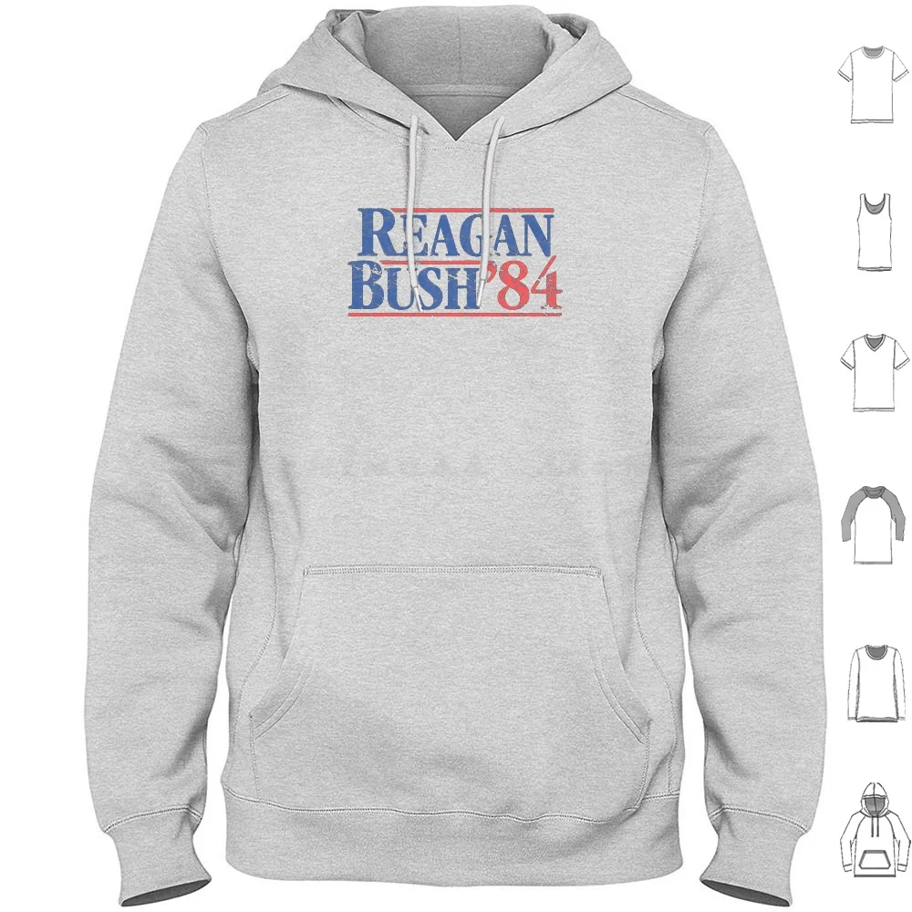 Vintage Reagan Bush 1984 Hoodie cotton Long Sleeve Reagan Bush Ronald Reagan Reagan Vintage Reagan Retro Republican 1984