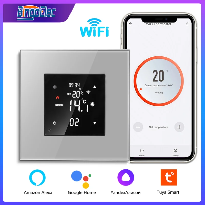 Wifi Inteligente Termostato Controlador de Temperatura Tuya App Controle Remoto Piso Aquecimento Trabalho com o Google Casa Alexa Yandex Alice