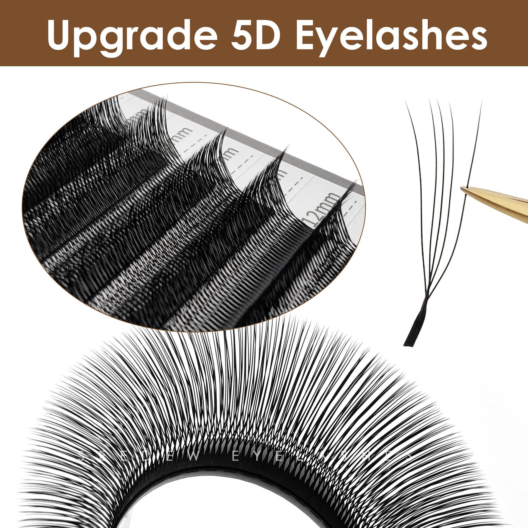 SEEDEW 2D/3D/4D/5D U Shaped Eyelashes Extension Premium Soft False Eyelashes Premade Fan U Lashes
