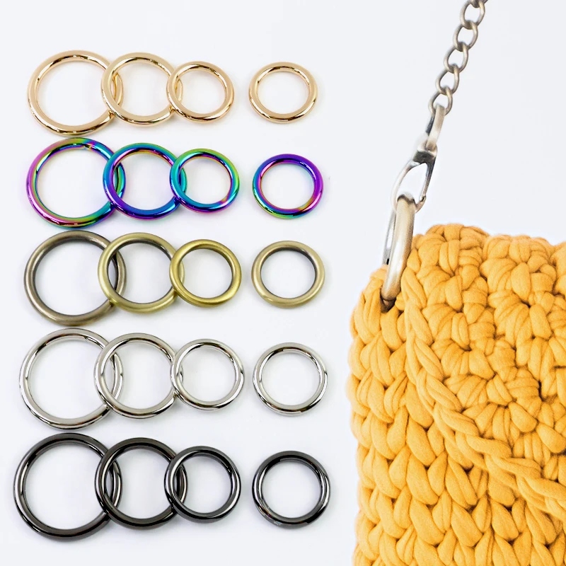 

15/19/25/32/38/50mm Metal O Ring Buckles for Bag Strap 5/10Pcs Carabiner Rings Buckle Dog Collar Belt Loop Clasp Keychain Hook