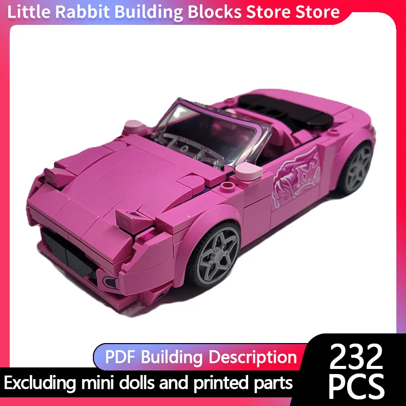 Speed Racing Car Model MOC Building Bricks Convertible Sports Car Modular Technology Children Holiday Gifts Assemble Toys Suit