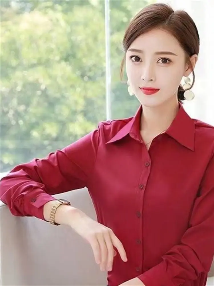 

Женская облегающая длинная све irt, весна-осень, новинка Sle Profional Work orm, женская блузка высокого класса для карьеры