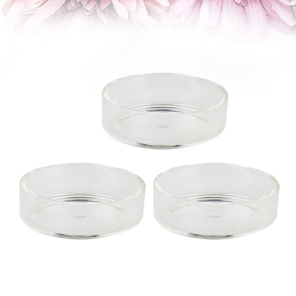3Pcs High Brightness Smooth Glass Shrimp Food Dish Aquarium Feeding Bowl for Shrimp Fish Lizards Spiders Transparent Tank